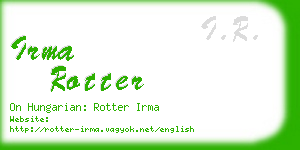 irma rotter business card